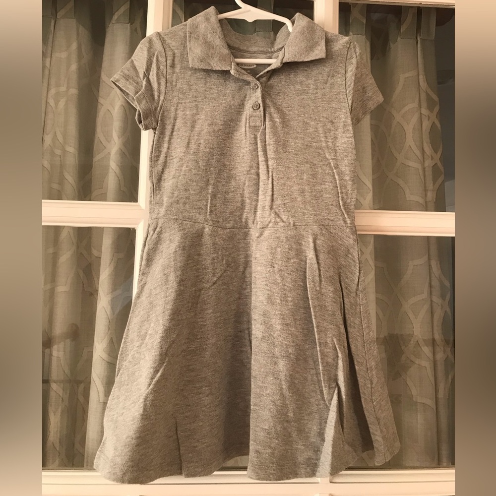 Old Navy size 5T gray polo collar dress uniform preppy in EUC